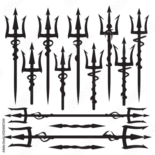 Trident Silhouette vector illustration