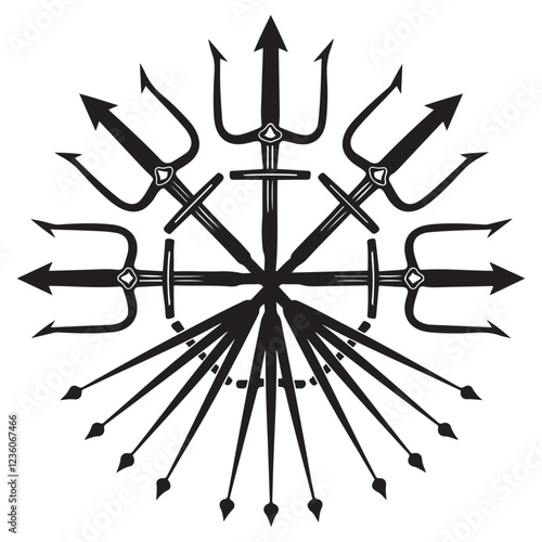Trident Silhouette vector illustration