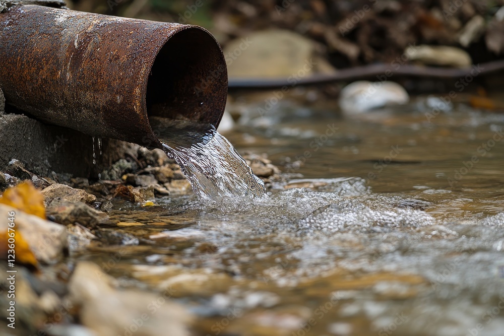 Water Is Leaking From The Pipe, 