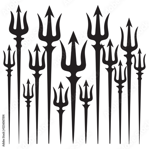 Trident Silhouette vector illustration