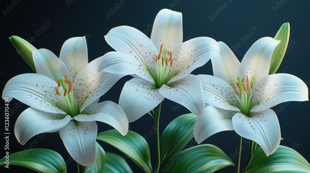 White lilies bloom dark background, sympathy card White lilies bloom dark background, sympathy card