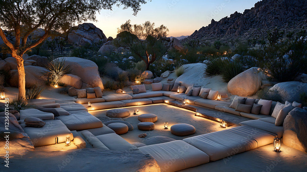Obraz premium Stylish Outdoor Area with Serene Atmosphere