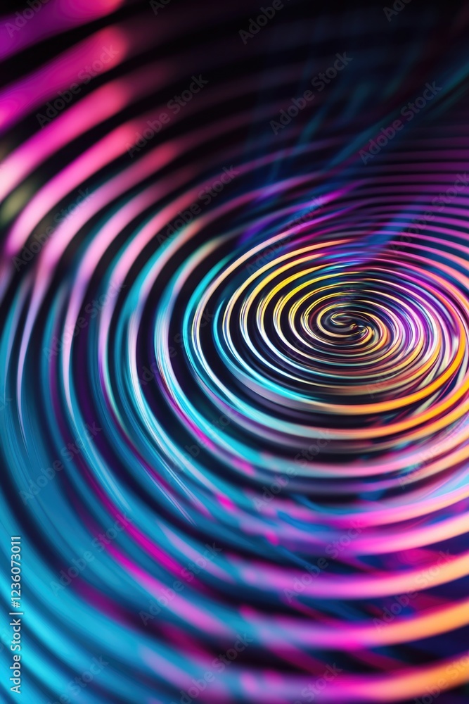Fototapeta premium Colorful spiral design against a dark background