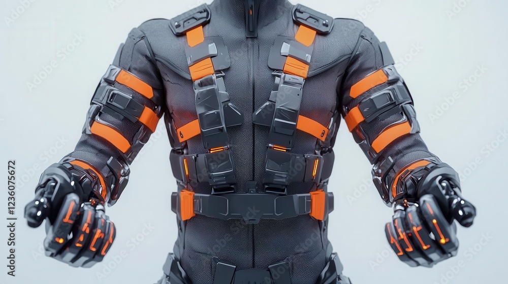 Futuristic motion capture suit for digital performance. Futuristic motion capture suit for digital performance.
