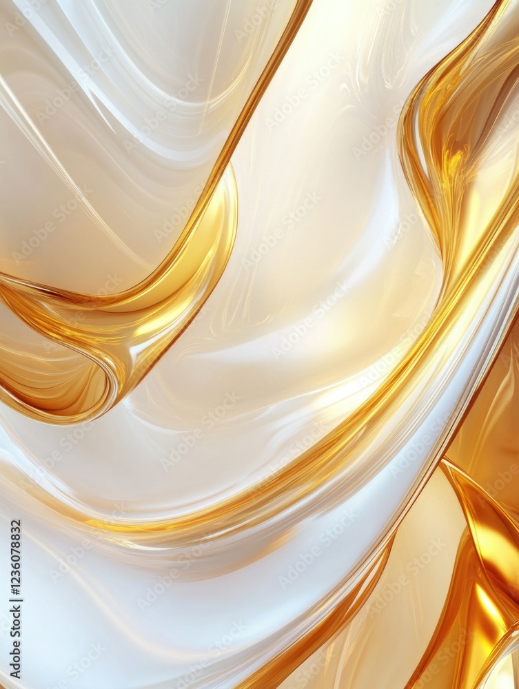 Fototapeta premium Luminous Gold Abstract 3D Art