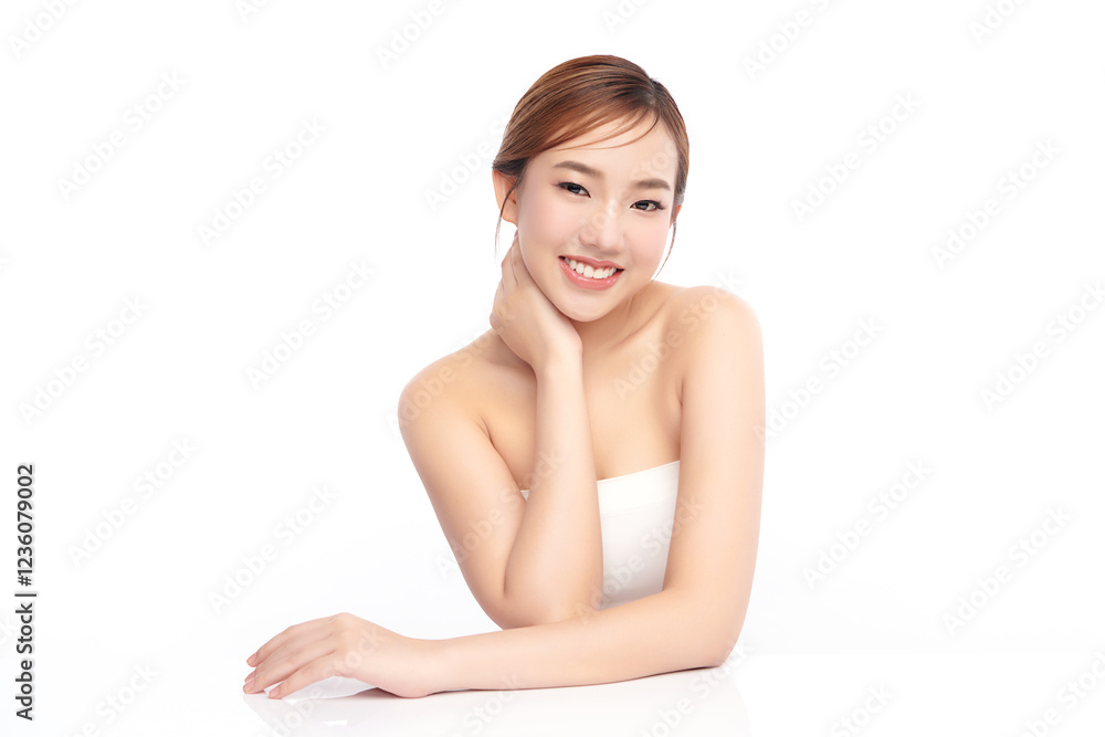 Beautiful young asian woman with clean fresh skin on white background, Face care, Facial treatment, Cosmetology, beauty and spa, Asian women portrait. Beautiful young asian woman with clean fresh skin on white background, Face care, Facial treatment, Cosmetology, beauty and spa, Asian women portrait.
