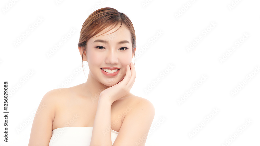 Beautiful young asian woman with clean fresh skin on white background, Face care, Facial treatment, Cosmetology, beauty and spa, Asian women portrait. Beautiful young asian woman with clean fresh skin on white background, Face care, Facial treatment, Cosmetology, beauty and spa, Asian women portrait.