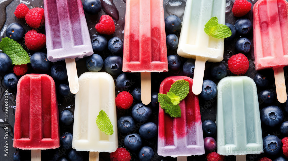 Summer Berries and Cream Popsicles Delight Summer Berries and Cream Popsicles Delight