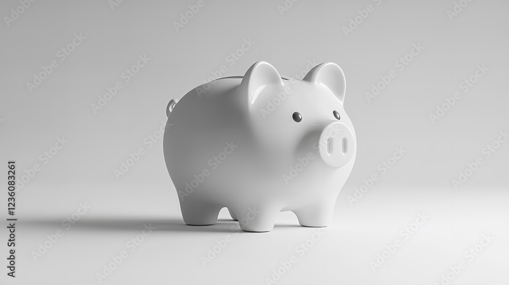 Decorative Piggy Bank on a Light Background Decorative Piggy Bank on a Light Background