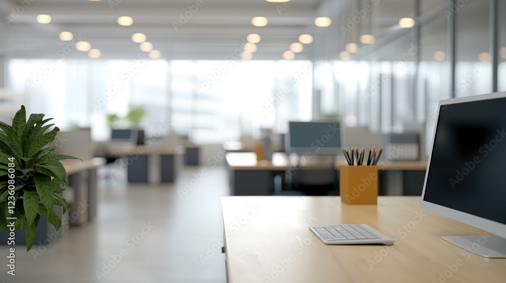 Modern Office Workspace with Minimalist Design Modern Office Workspace with Minimalist Design