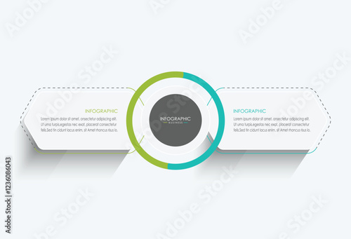 2 step process infographic template vector elements