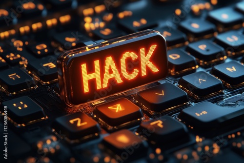 Illuminated hack button on a keyboard emphasizes the ongoing threats in cybersecurity and internet fraud
