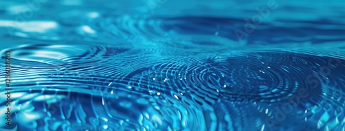 Tranquil Water Ripples in Pristine Blue Pond