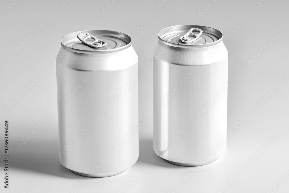 Two empty cans of soda on a clean white background Two empty cans of soda on a clean white background
