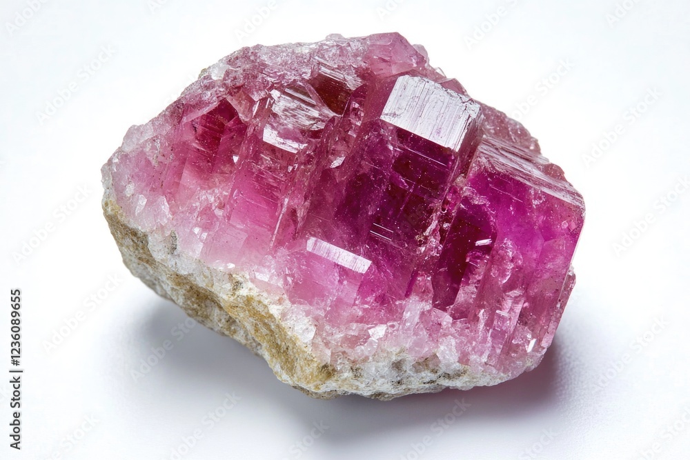 A single pink rock sits atop a white surface, with no additional elements in view A single pink rock sits atop a white surface, with no additional elements in view