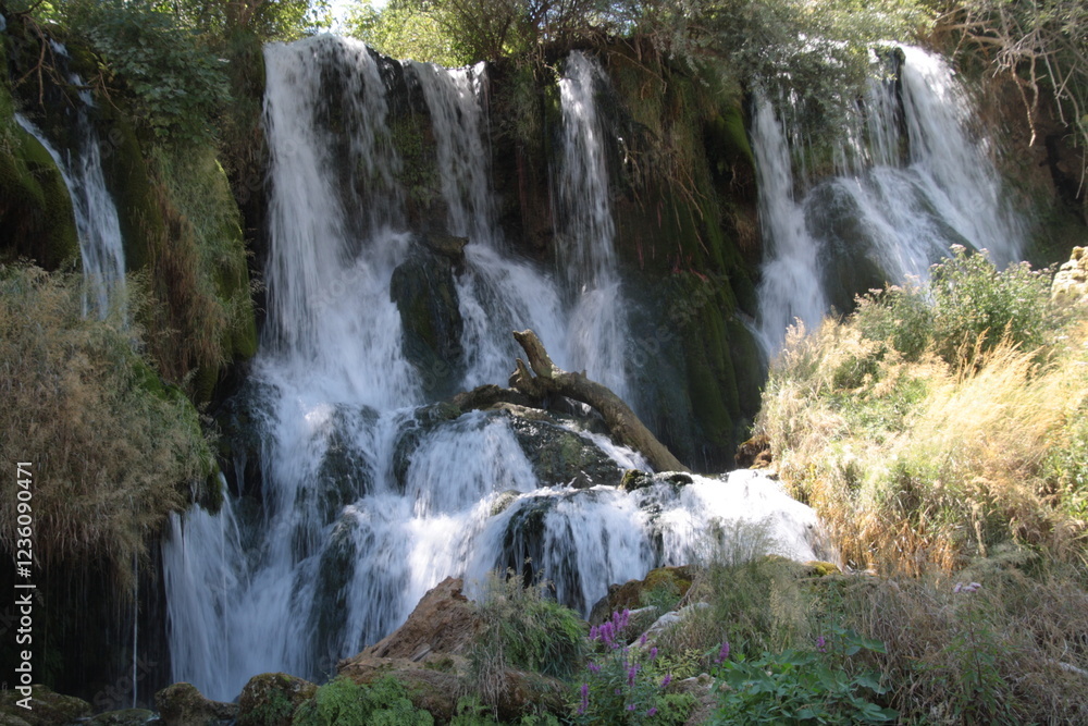 Fototapeta premium Kravica Waterfalls in Bosnia and Herzegovina. Paradise bathing in natural surroundings. My most interesting journeys with a camera.