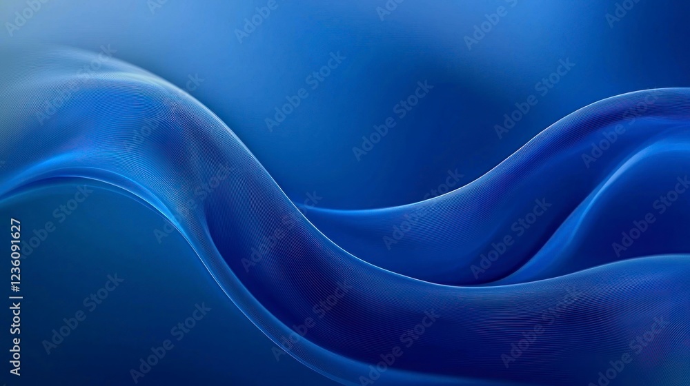 Obraz premium Elegant blue fabric with soft folds and flowing texture