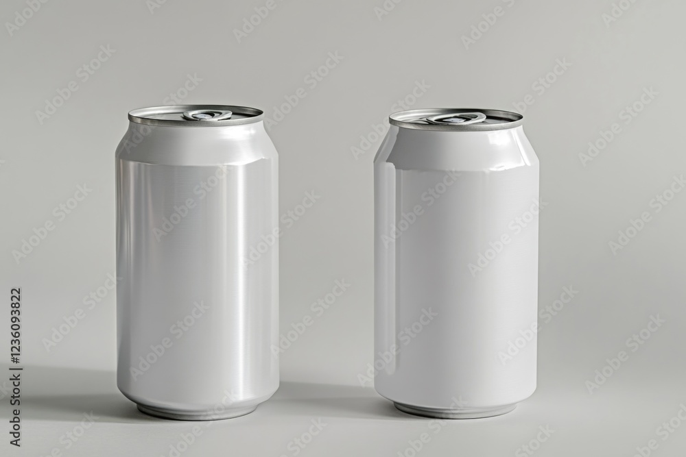 Two soda cans sit side by side, ready for use Two soda cans sit side by side, ready for use