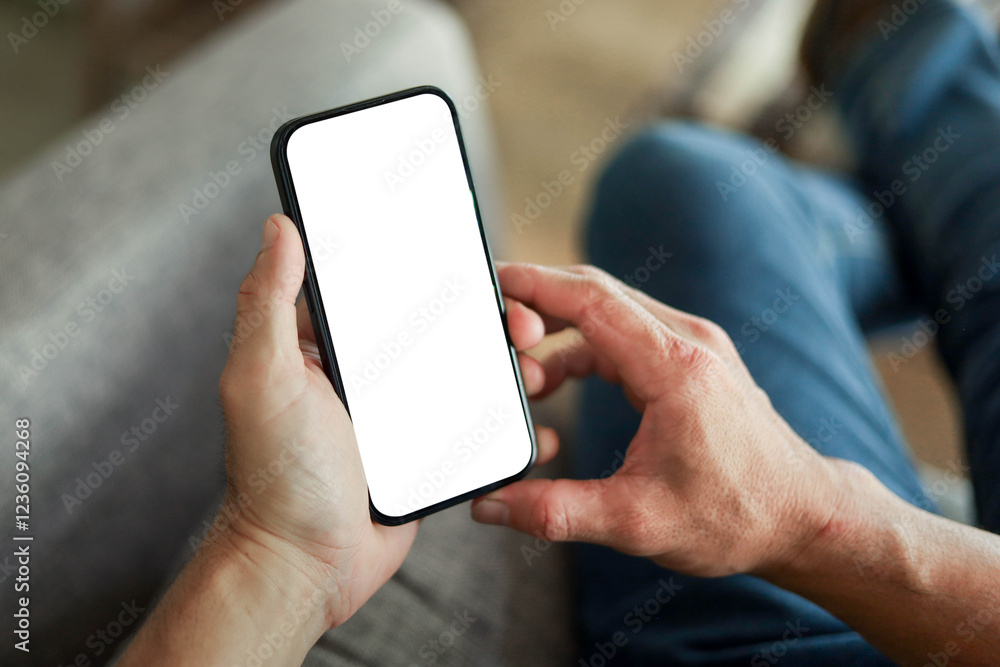 Mobile phone blank white screen mockup.texting using cell phone.background empty space for advertise.work people contact marketing business,technology Mobile phone blank white screen mockup.texting using cell phone.background empty space for advertise.work people contact marketing business,technology