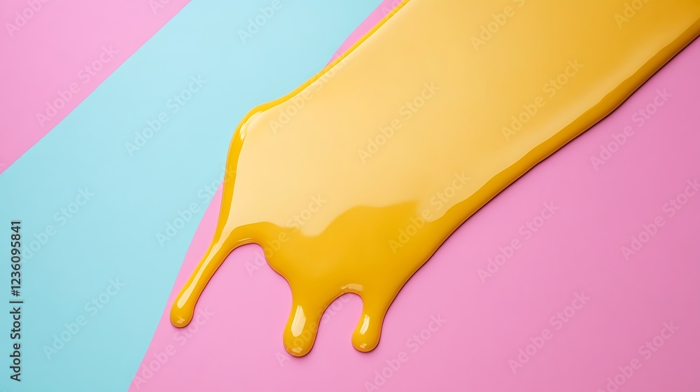 Naklejka premium Woodworking glue drip isolated on a colorful background