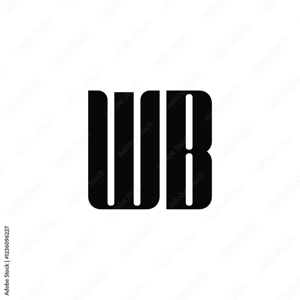 WB monogram logo design letter text name symbol monochrome logotype alphabet character simple logo WB monogram logo design letter text name symbol monochrome logotype alphabet character simple logo