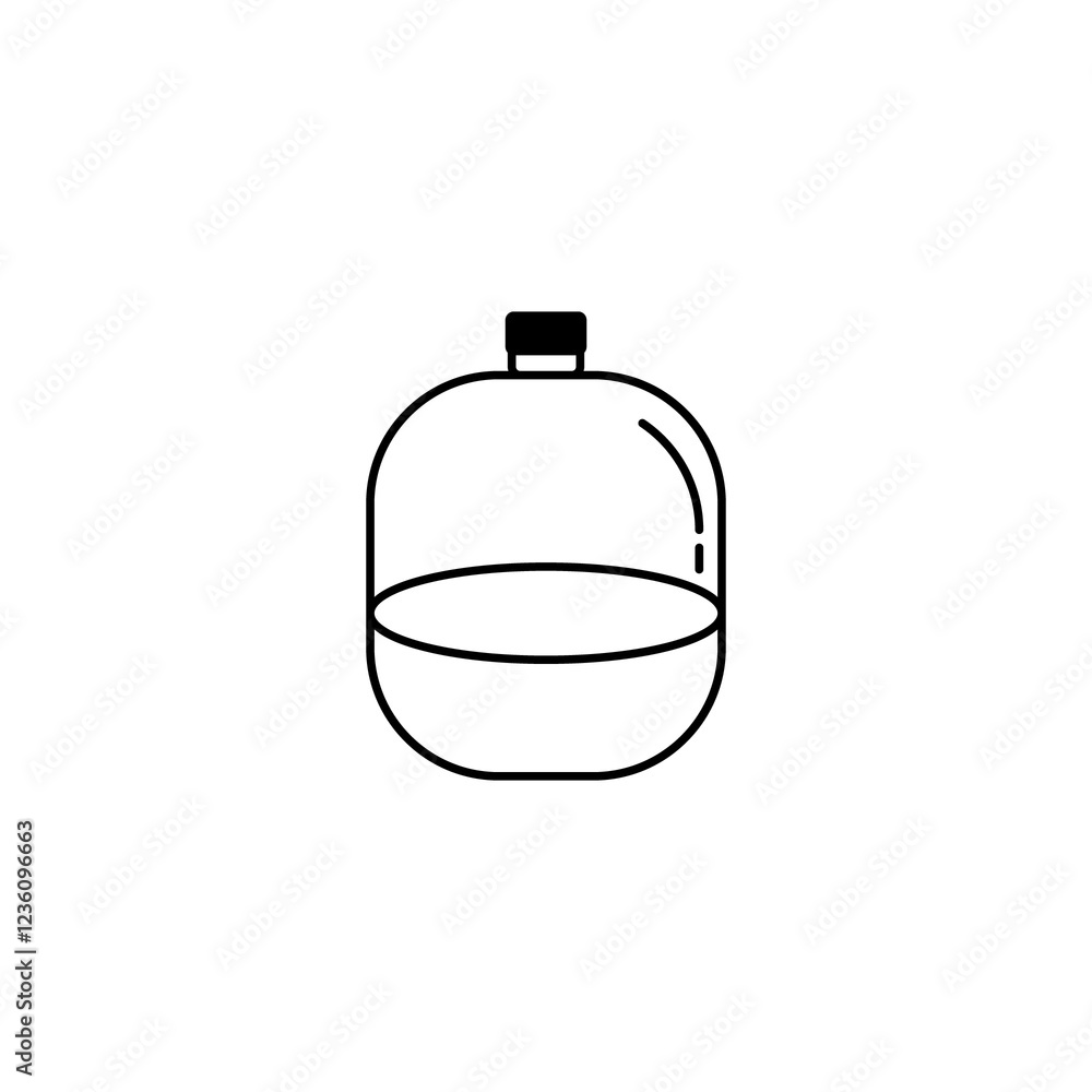 Obraz premium Plastic water bottle vector line art icon