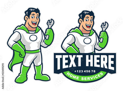 mascot cartoon character super hero home care services