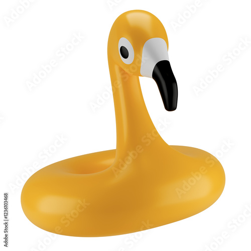Stylized inflatable flamingo. Isolated on transparent background