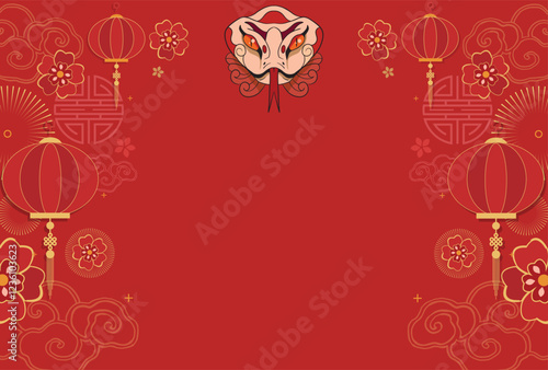 Lunar New Year snake chinese background