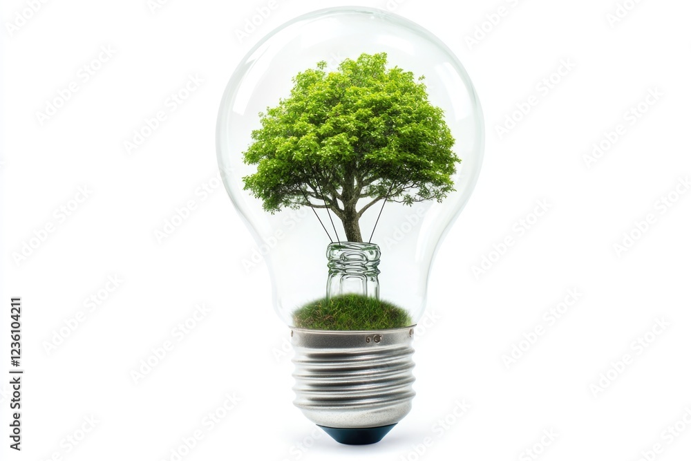 Illuminated glass container with a small tree or branch inside Illuminated glass container with a small tree or branch inside