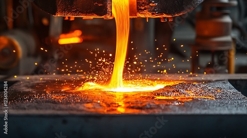 Wallpaper Mural Whenever melting copper flows out vivid orange sparks and flashes break out Torontodigital.ca