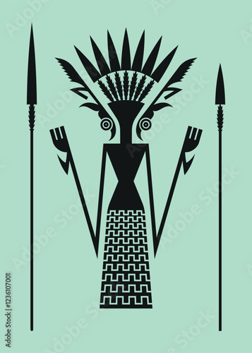 Vector drawing of ethnic peoples of Africa