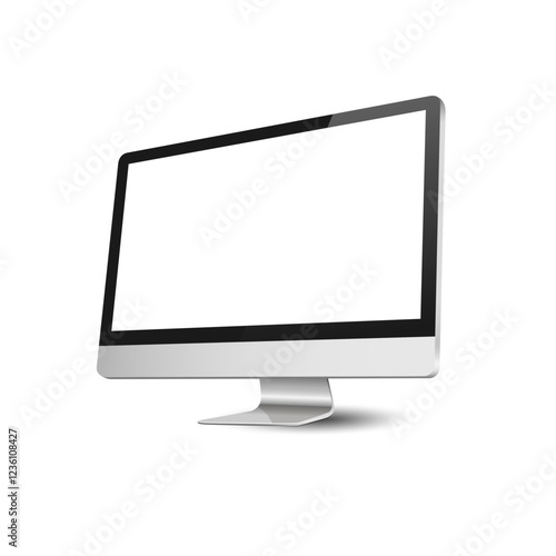 Modern Realistic monitor on white background