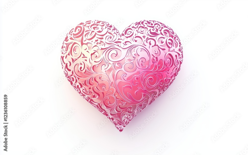 Heart created from delicate lace patterns for Saint Valentines Day and 8 March Womens Day isolated on a white background Heart created from delicate lace patterns for Saint Valentines Day and 8 March Womens Day isolated on a white background