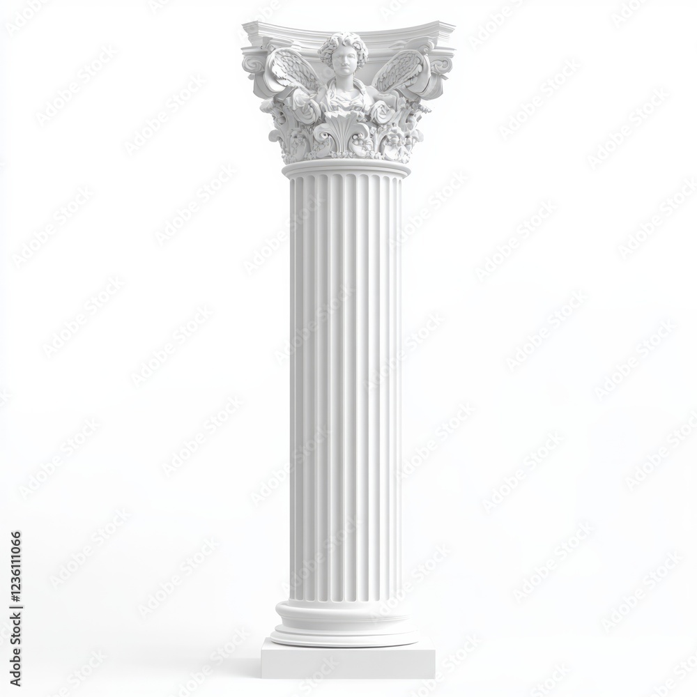 Fototapeta premium white model of a Greek column on white background