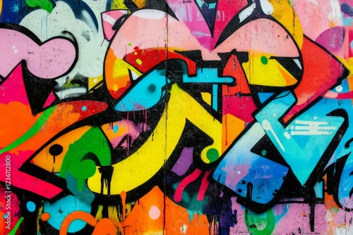 Wallpaper Mural Vivid urban graffiti wall capturing street art energy. Neural network AI generated Torontodigital.ca