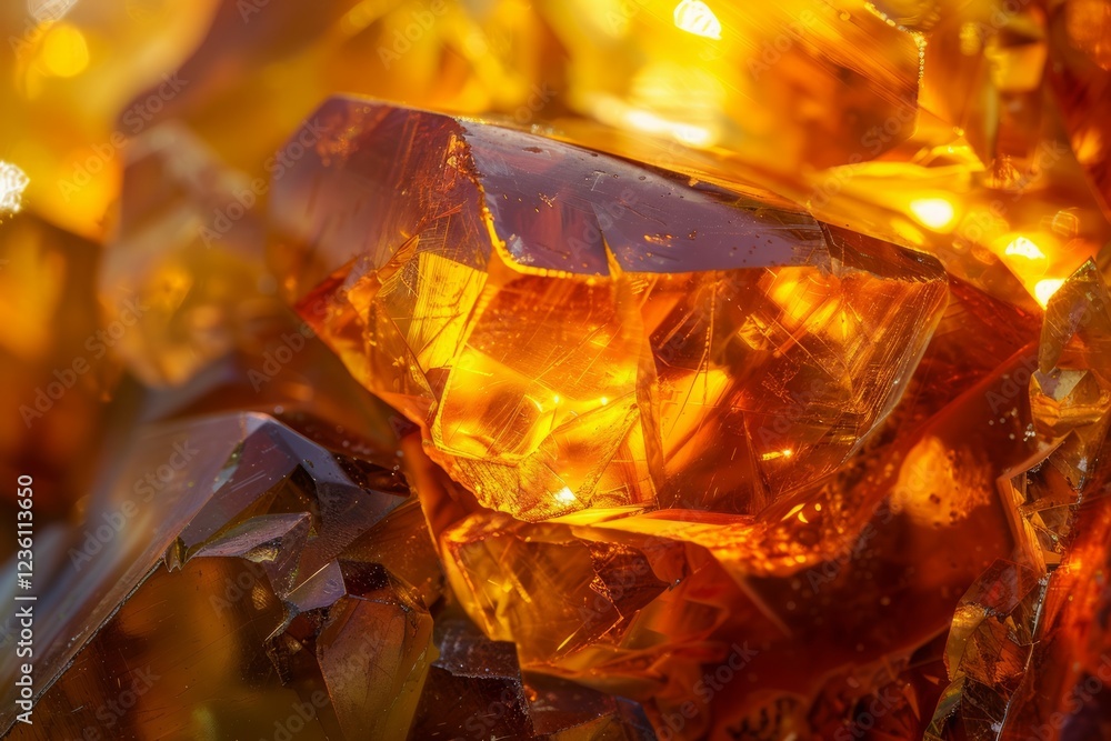 Shimmering amber crystals in warm light. Neural network AI generated Shimmering amber crystals in warm light. Neural network AI generated