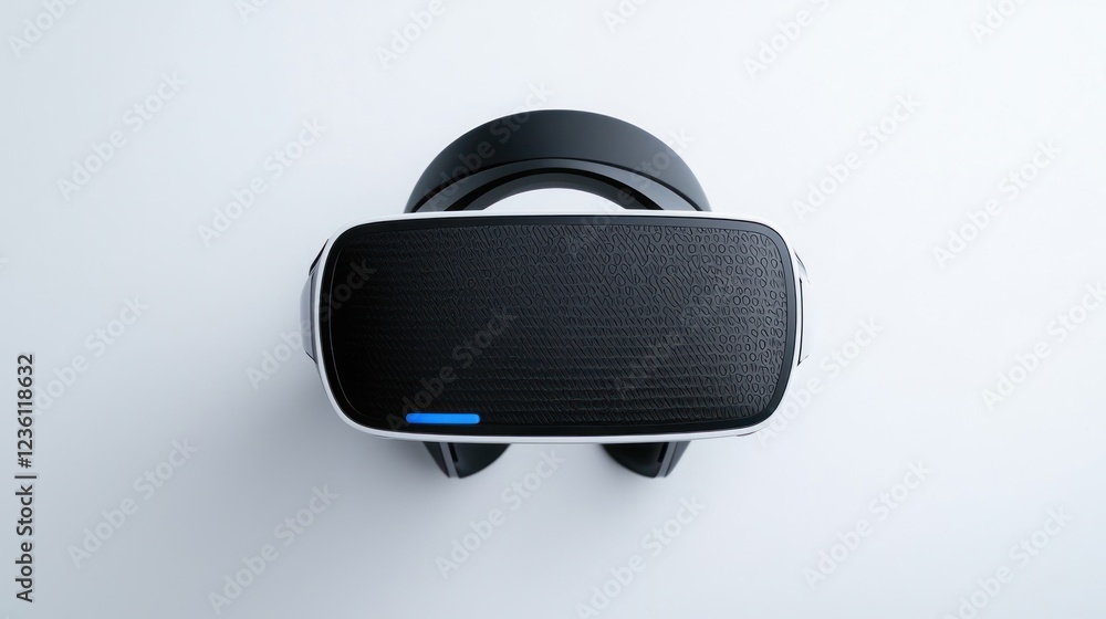 Naklejka premium Black Vr Headset on White Background