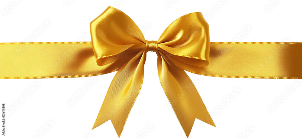 Golden ribbon with bow isolated on transparent background Golden ribbon with bow isolated on transparent background