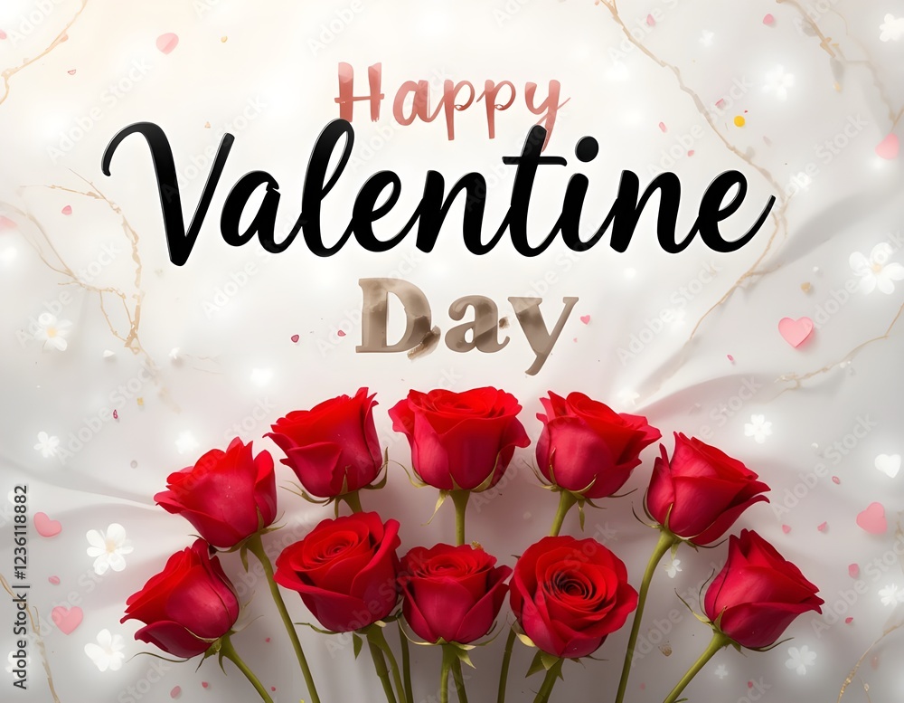 Obraz premium Valentine Day typography with white beautiful background.