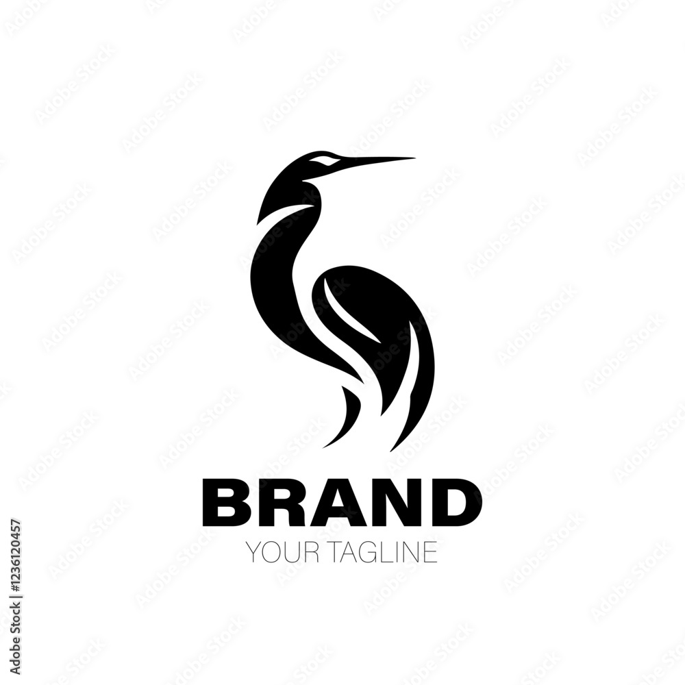 Fototapeta premium Heron Logo. Heron Logo Design. Heron Logo Brand. Heron Logo Vector Design Isolated on White Background
