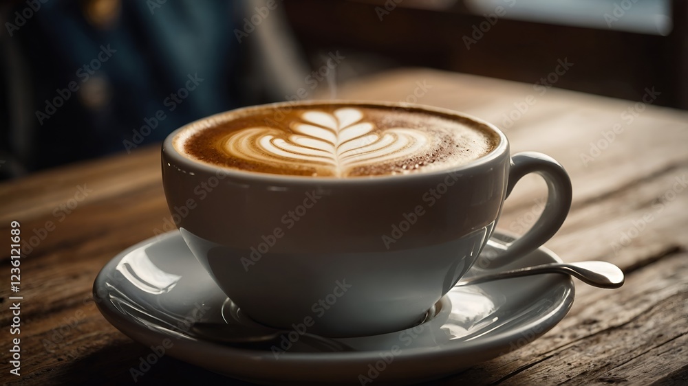 Closeup of a fresh cup of cappuccino Closeup of a fresh cup of cappuccino