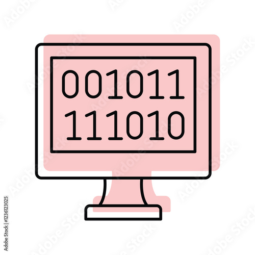 Binary Code lineal color icon, vector, pixel perfect, illustrator file 
