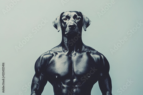 Impressive blend of a strong physique and loyal spirit captured in striking monochrome tones photo