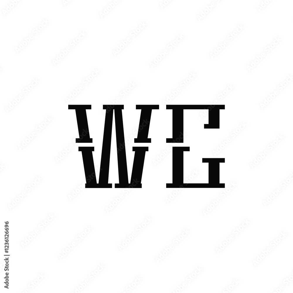 Fototapeta premium WC monogram logo design letter text name symbol monochrome logotype alphabet character simple logo