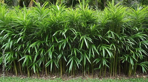 Lush Green Bamboo Hedge Forming a Natural Wall