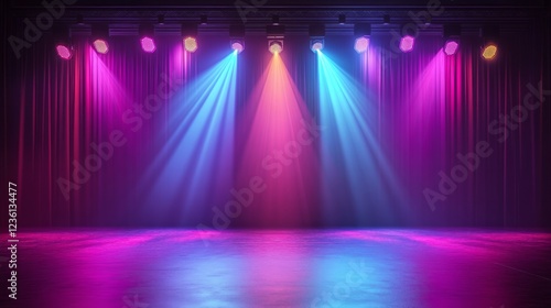 Wallpaper Mural A brightly neon stage, beautiful background board Torontodigital.ca