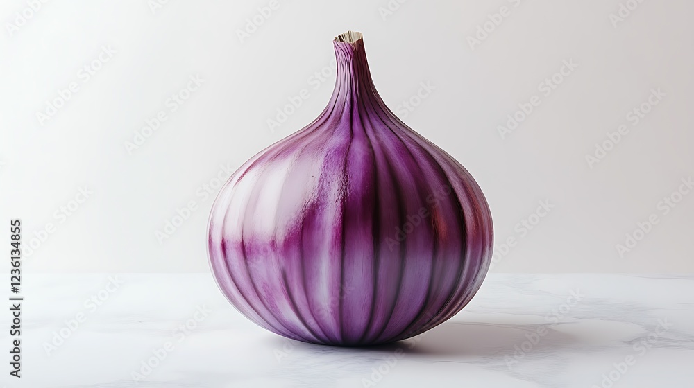 Fototapeta premium Single Red Onion Isolated Food Photography Fresh Vegetable