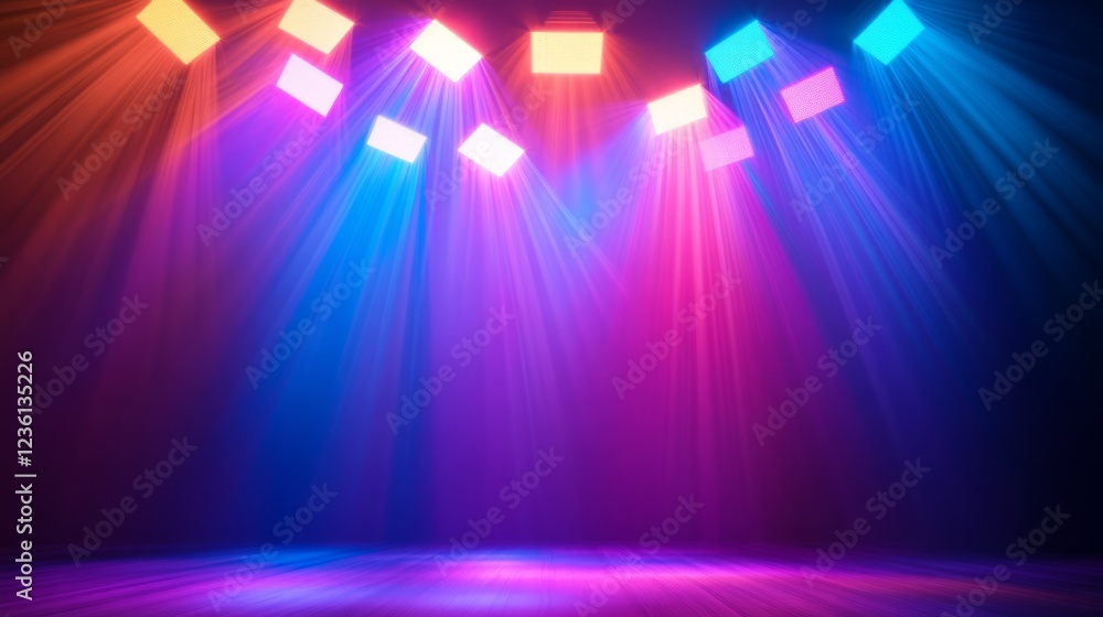 Obraz premium A brightly neon stage, beautiful background board