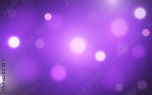 Purple Bokeh Light Background with Soft Glow. Blurred Abstract Violet Circles in Dreamy Effect, Background decoration